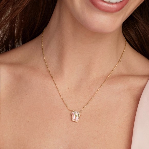 Kendra Scott Ballet Necklace in Pink and Gold - Picture 5 of 5